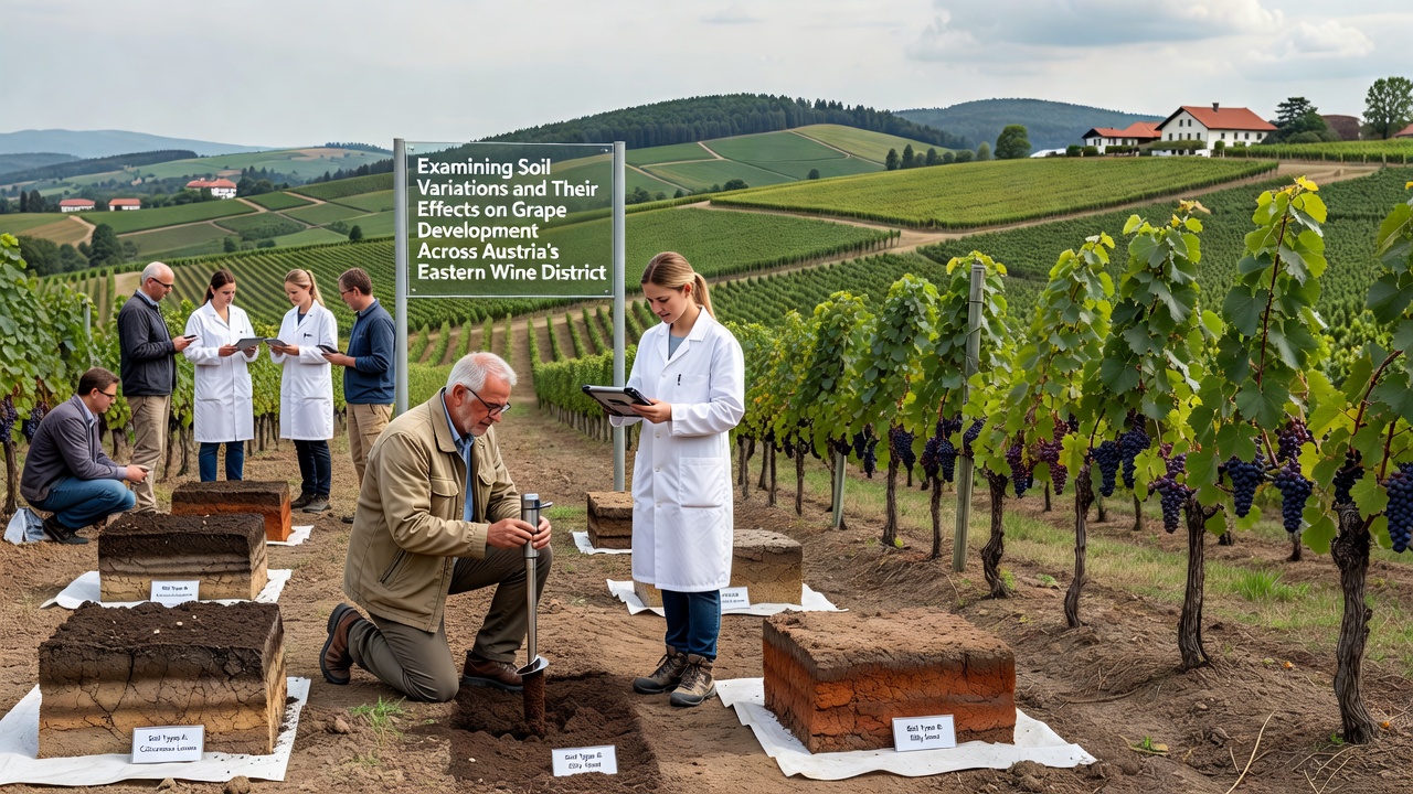 Close-up of soil samples from eastern Austrian vineyards highlighting texture differences and mineral content